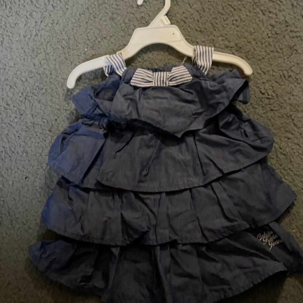 Denim ruffle dress with panties size 12 months